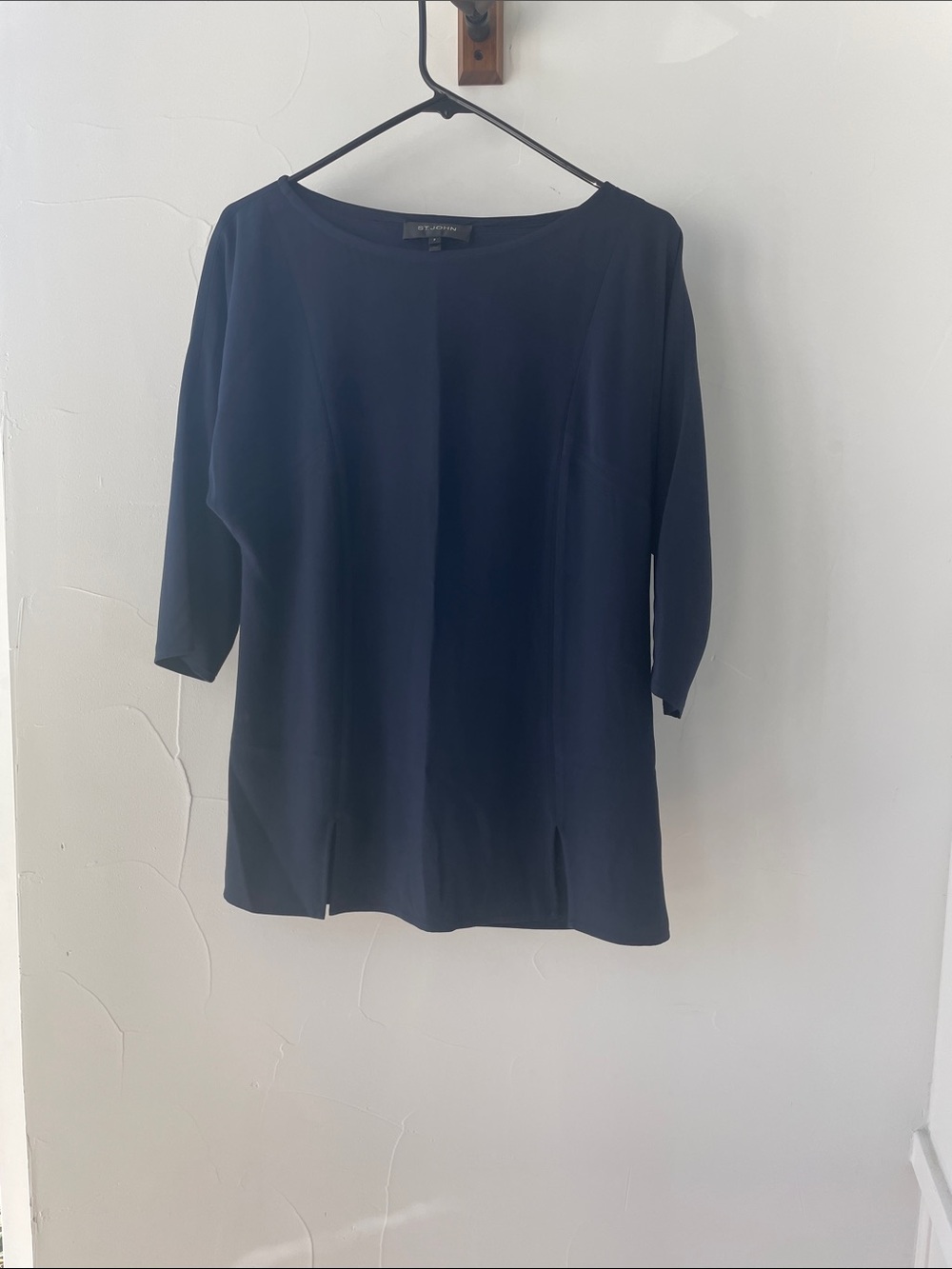 St. John Navy Dolman Sleeve Tunic Top